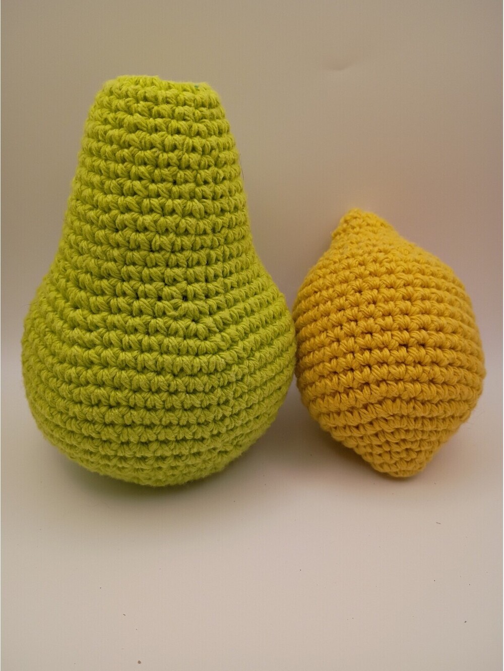 Crochet Avocado & Lemon Plush Handmade Amigurumi Fruit Decor Set